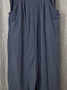 HALARA Navy overalls with Soft Pleats